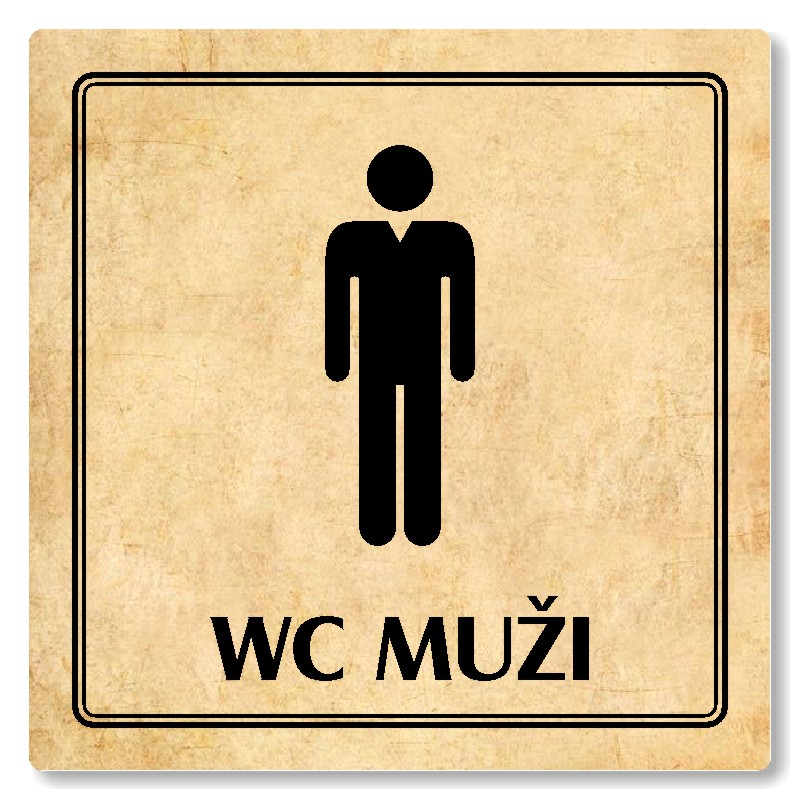 WC muži, 118x118mm, pergamen, Utah